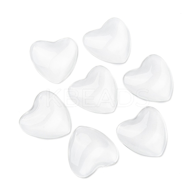Transparent Glass Heart Cabochons GGLA-R021-30mm-1