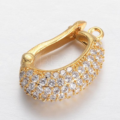 Brass Micro Pave Cubic Zirconia Enhancer Shortener Bails KK-E671-05A-1