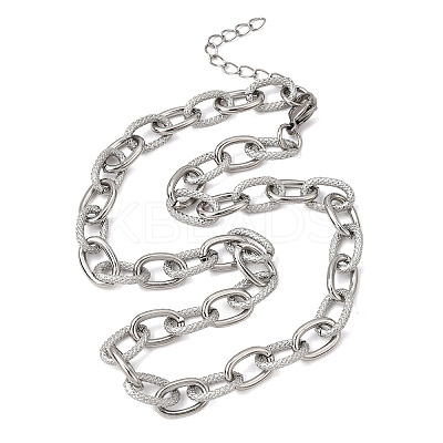 9MM 304 Stainless Steel Textured Cable Chain Necklaces for Women Men SA-CBA37BC-19P-1