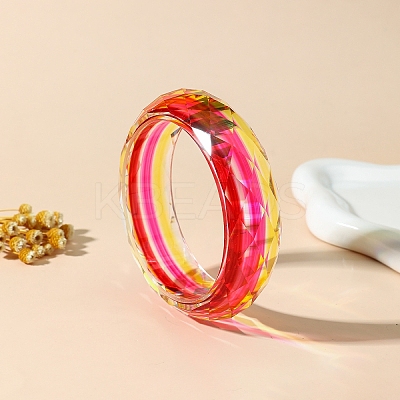 Faceted Transparent Resin Bangles for Women WG9D920-02-1
