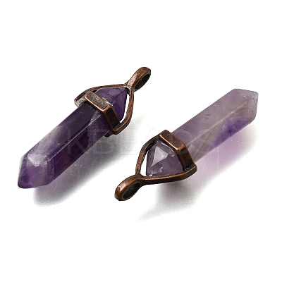 Natural Banded Amethyst Pendants G-H360-01R-14-1