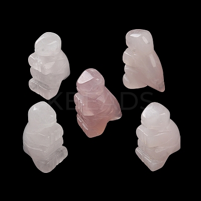 Natural Rose Quartz Carved Healing Dinosaur Figurines G-B062-07E-1