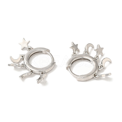 Rack Plating Brass Hoop Earrings EJEW-B062-47P-1