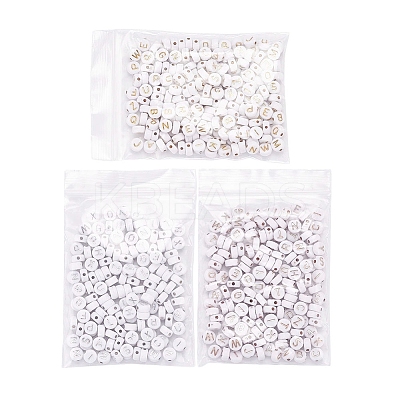 500Pcs Plating Acrylic Beads PACR-YW0001-07-1