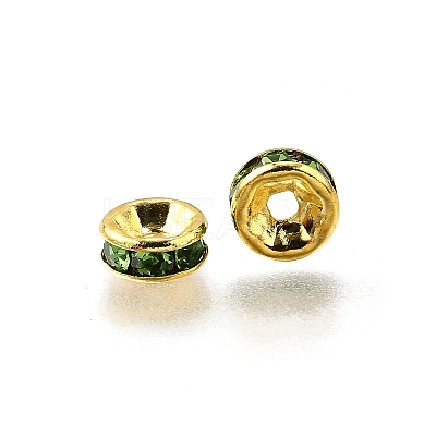 Brass Rhinestone Spacer Beads RB-A014-Z6mm-07G-1