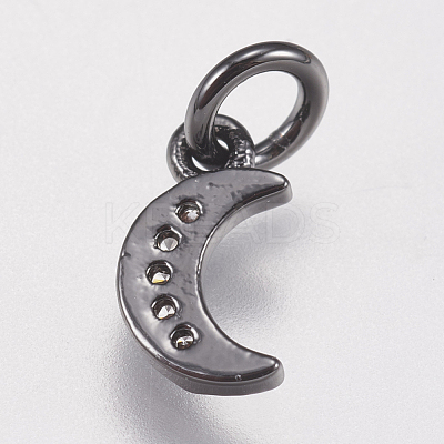 Brass Micro Pave Cubic Zirconia Charms X-ZIRC-E147-59B-1