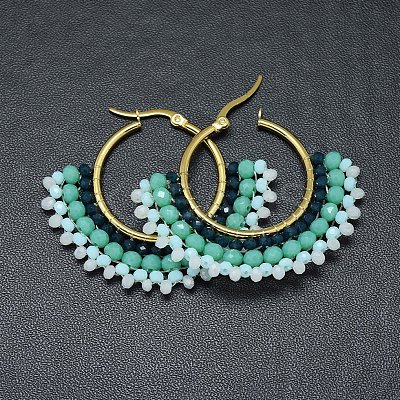 304 Stainless Steel Hoop Earrings X-EJEW-O090-I20-1