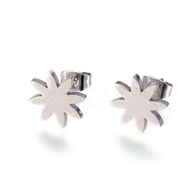 Tarnish Resistant 304 Stainless Steel Stud Earrings EJEW-F234-06P-1