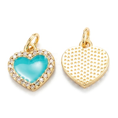 Brass Micro Pave Clear Cubic Zirconia Pendants ZIRC-M115-43G-A-1