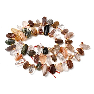 Natural Rutilated Quartz Beads Strands G-Z091-A06-1