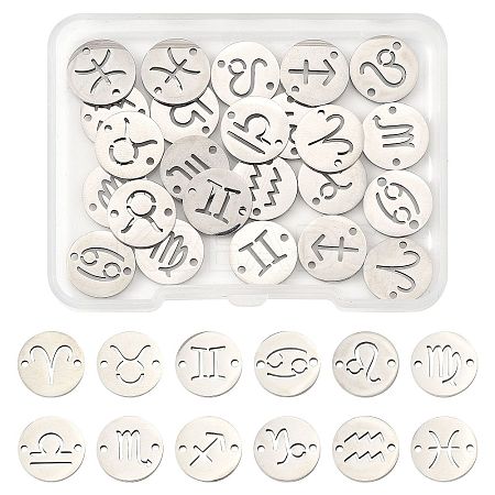 24Pcs 12 Styles 201 Stainless Steel Links/Connectors STAS-FS0001-98-1