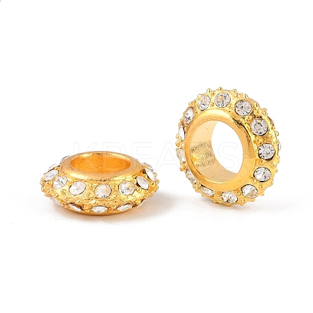 Big Hole Zinc Alloy Pave Grade A Crystal Rhinestone Rondelle Beads LS-ALRI-O007-G01-1