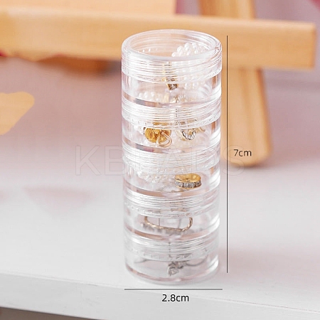 5 Compartments Plastic Screw Together Stacking Jars PW-WG16528-01-1