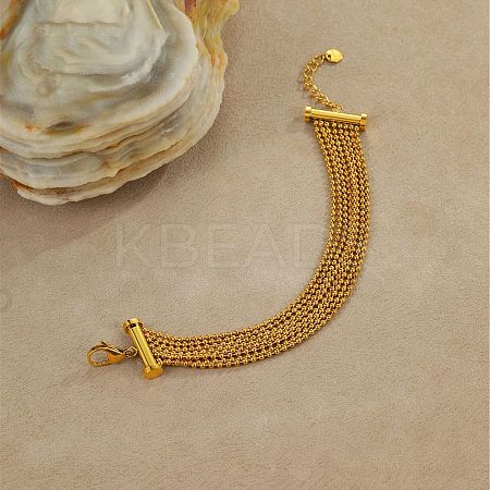 304 Stainless Steel Multi-strand Bracelets LS-BJEW-C137-01G-1