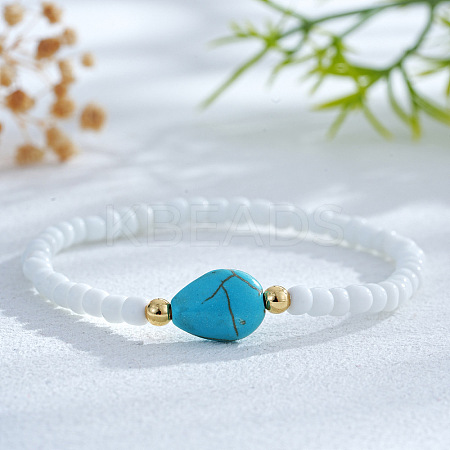 Bohemian White Glass Seed Beaded Bracelets ME2104-4-1