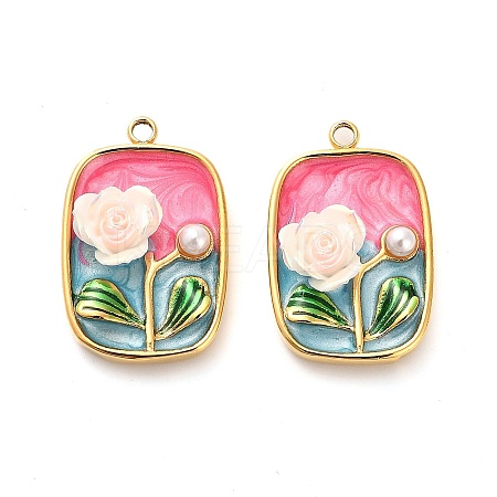 304 Stainless Steel Enamel Pendants STAS-B084-13G-03-1