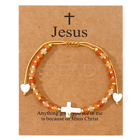 European American Natural Carnelian Beaded Braided Bracelets VZ2609-6-1