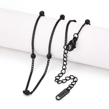 Ion Plating(IP) 304 Stainless Steel Satellite Chain Necklace for Men Women NJEW-E076-01EB-1