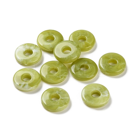 Resin Imitation Gemstone Donut/Pi Disc Charms LS-RESI-A035-04-1