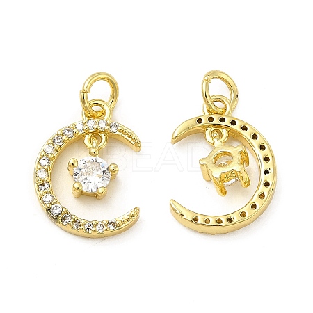 Brass Micro Pave Cubic Zirconia Pendants KK-E068-VB419-1
