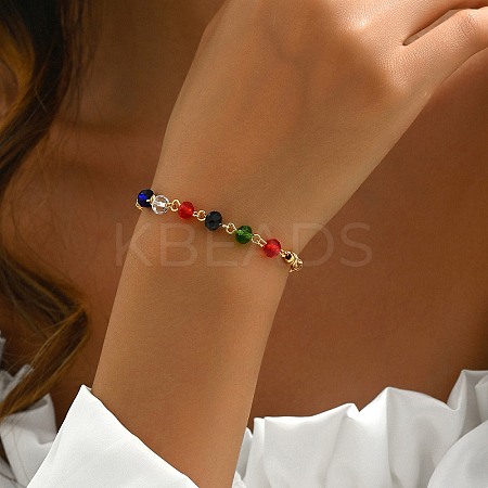 Vintage Ethnic Style Brass & Plastic Beaded Bracelets for Women's Daily Wear CM6785-1-1