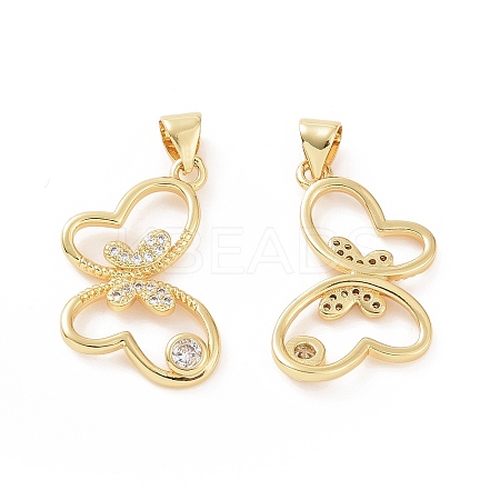 Brass Micro Pave Cubic Zirconia Pendants ZIRC-P106-12G-1