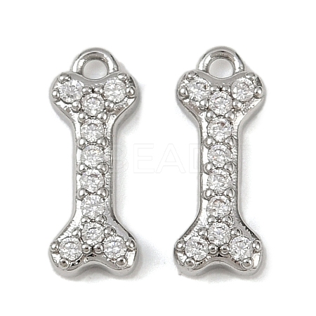 Brass Micro Pave Clear Cubic Zirconia Pendants KK-L238-03P-1