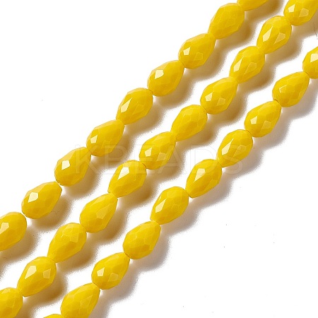 Faceted Glass Beads Strands GLAA-E037-02C-1