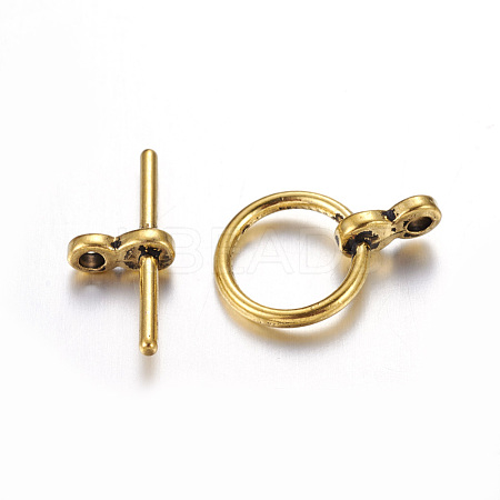 Tibetan Style Toggle Clasps GAB2035Y-NF-1