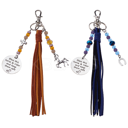 2Pcs Faux Suede Cord Pendant Decorations HJEW-DR00242-1