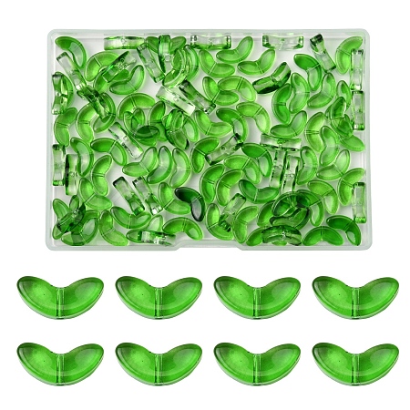 200Pcs Spray Painted Transparent Glass Beads GLAA-FS0002-54B-1