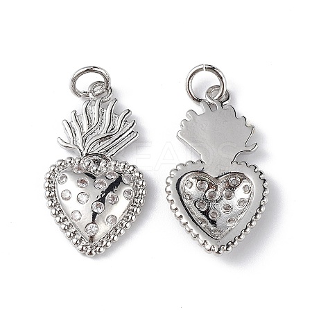 Rack Plating Brass Micro Pave Cubic Zirconia Pendants LS-KK-F848-11P-1