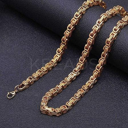Titanium Steel Byzantine Chain Necklace for Men FS-WG56795-109-1