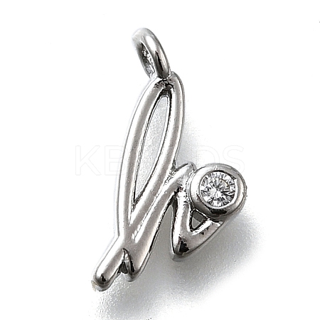 Brass Micro Pave Cubic Zirconia Pendants KK-B132-12P-H-1