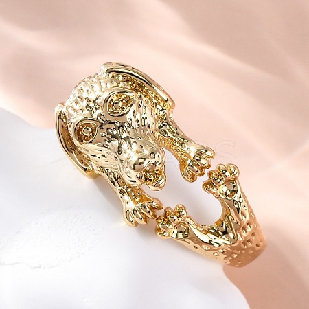 Brass Cuff Rings for Women Men RJEW-C118-03G-1