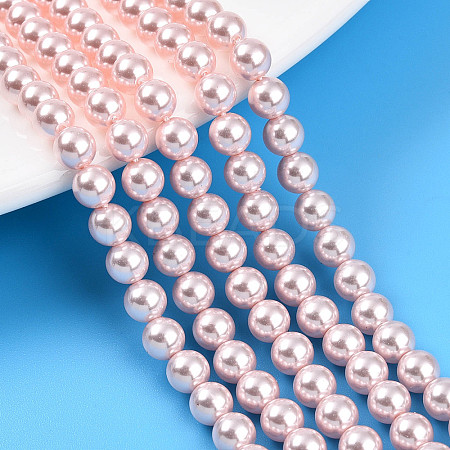 Baking Paint Pearlized Glass Pearl Bead Strands HY-N002-5mm-A10-1