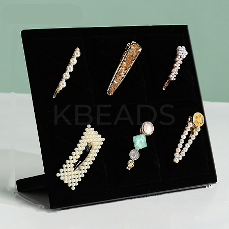 6-Slot Velvet Hair Claw Clip Organizer Holder for Women Girls PAAG-PW0017-04B-1