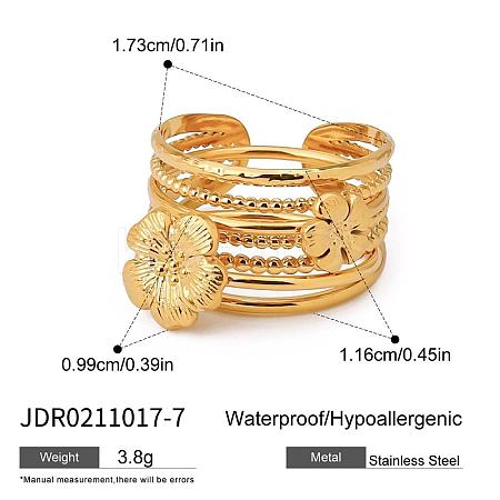 3Pcs 316 Surgical Stainless Steel with Clear Cubic Zirconia Finger Rings for Women FS-WG7760B-07-1