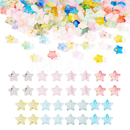 180Pcs 9 Colors Gradient Color Transparent Acrylic Beads OACR-TA0003-40-1