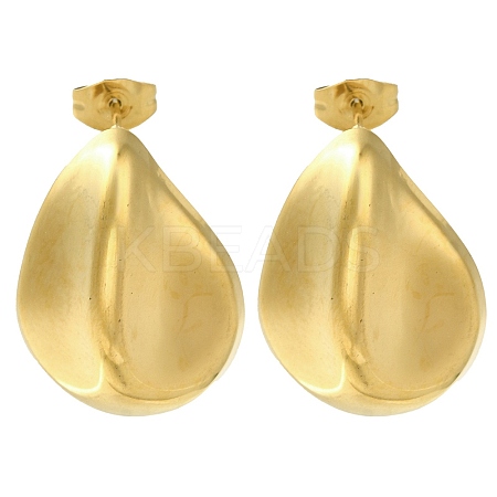 304 Stainless Steel Teardrop Stud Earrings EJEW-I312-02G-1