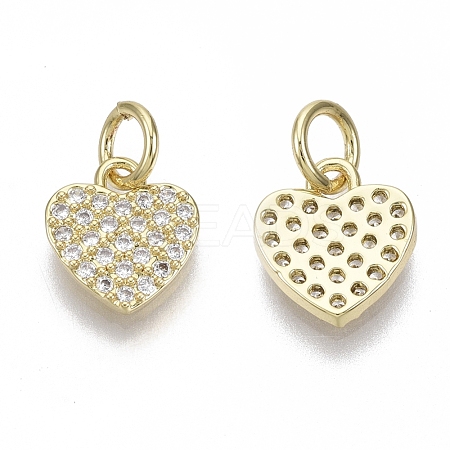 Brass Micro Pave Cubic Zirconia Charms ZIRC-R109-020G-NF-1
