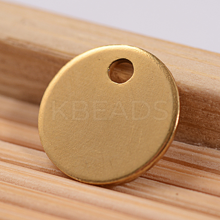 Ion Plating(IP) 304 Stainless Steel Stamping Blank Tag Flat Round Charms STAS-L159-08G-1