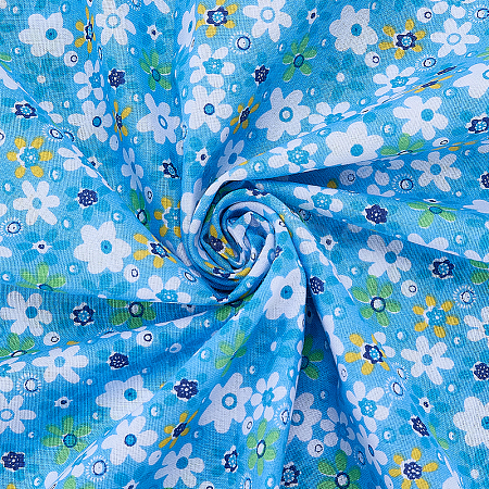 Flower Pattern Cotton Fabric DIY-WH0591-275C-1