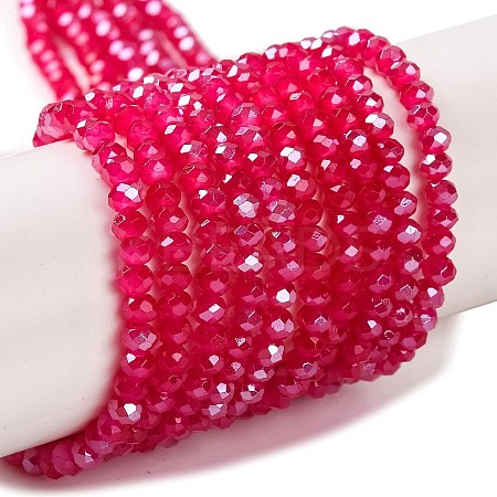 Baking Electroplate Glass Beads Strands DGLA-A039-J4mm-B21-1