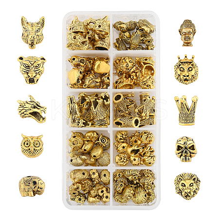 Animal Theme Tibetan Style Alloy Beads TIBEB-PH0013-71AG-RS-1