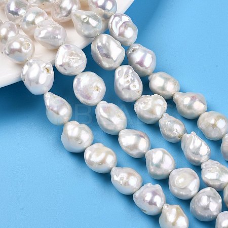 Natural Baroque Pearl Keshi Pearl Beads Strands PEAR-S019-05C-01-1