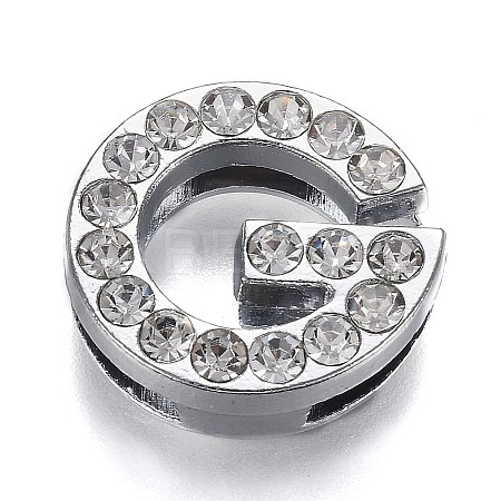 Alloy Letter Slide Charms RB-F034-01G-P-RS-1