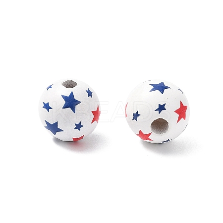 Independence Day Themes Wood European Beads WOOD-I014-01D-1