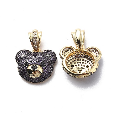 Brass Cubic Zirconia Pendants KK-G446-18G-05-1