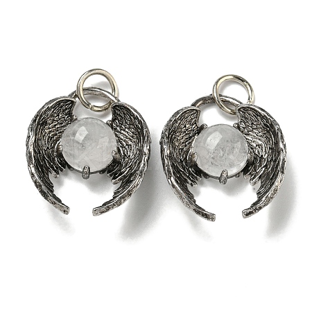 Bat Natural Quartz Crystal Pendants G-F766-03AS-10-1